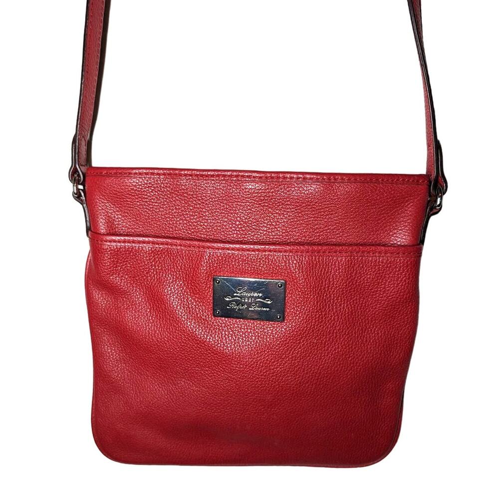Lauren by Ralph Lauren Red Leather Crossbody Purse